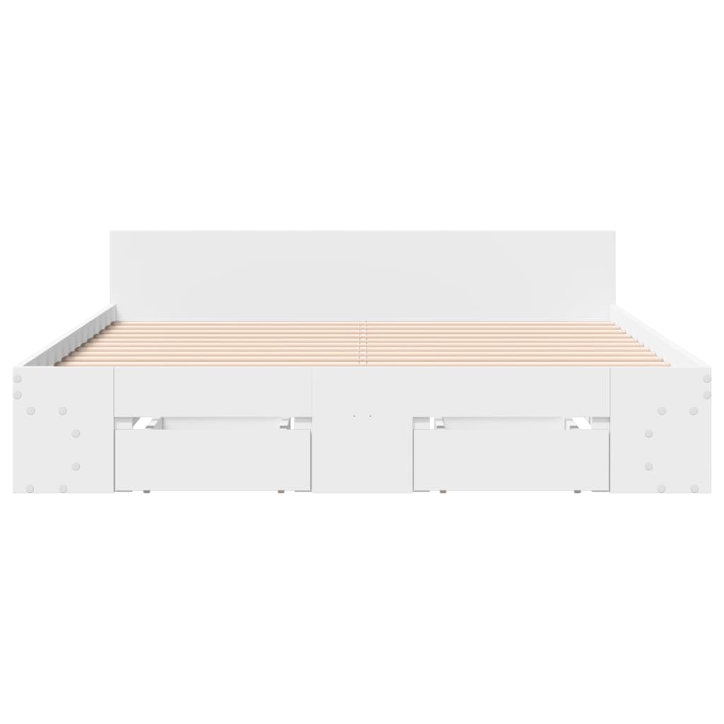 vidaXL Cama con cajones madera de ingeniería blanco 120x190 cm