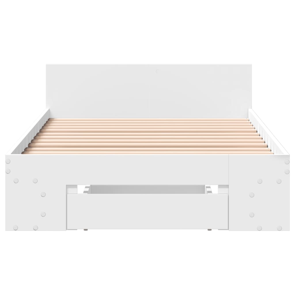 vidaXL Cama con cajón madera de ingeniería blanca 90x190 cm