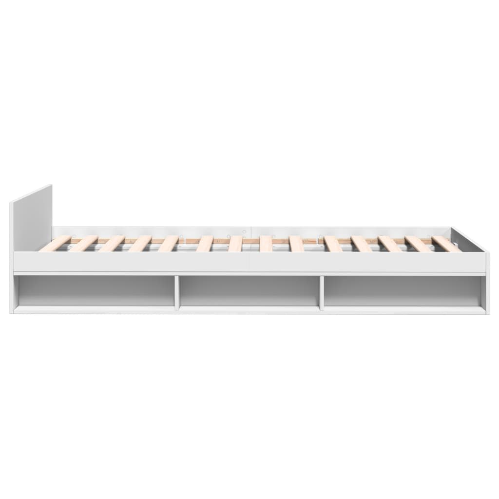 vidaXL Cama con cajón madera de ingeniería blanca 90x190 cm