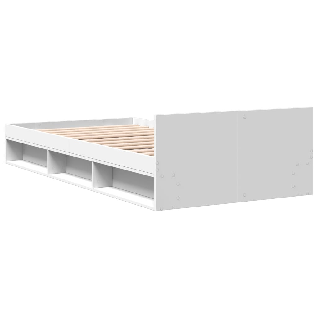 vidaXL Cama con cajón madera de ingeniería blanca 90x190 cm