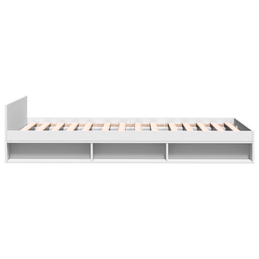 vidaXL Cama con cajón madera de ingeniería blanco 100x200 cm