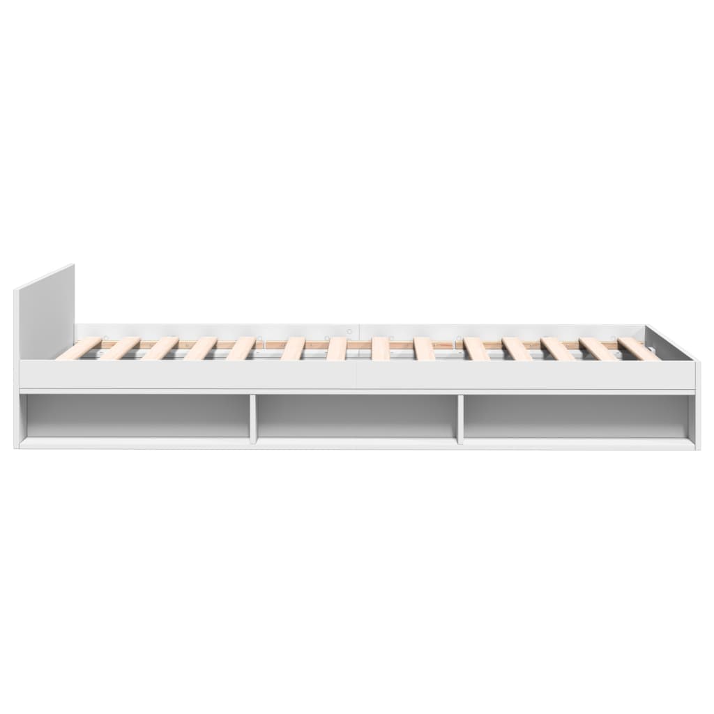 vidaXL Cama con cajón madera de ingeniería blanca 90x200 cm