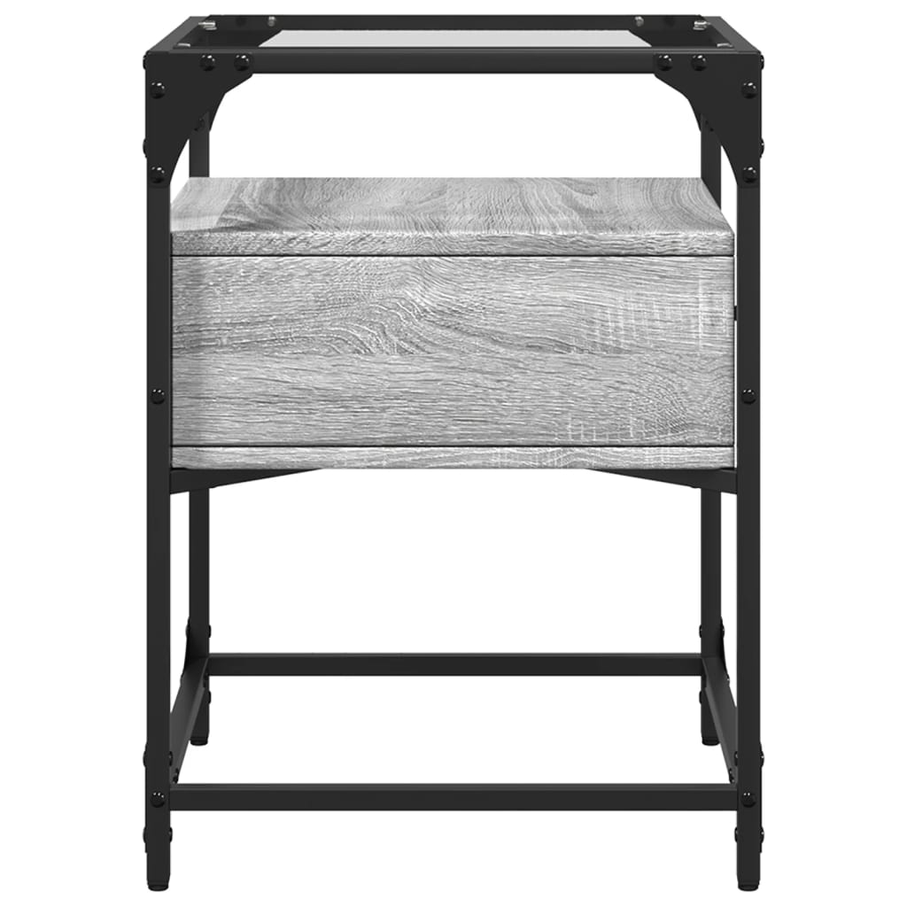 vidaXL Mesita de noche 2 uds madera ingeniería gris Sonoma 40x40x55 cm