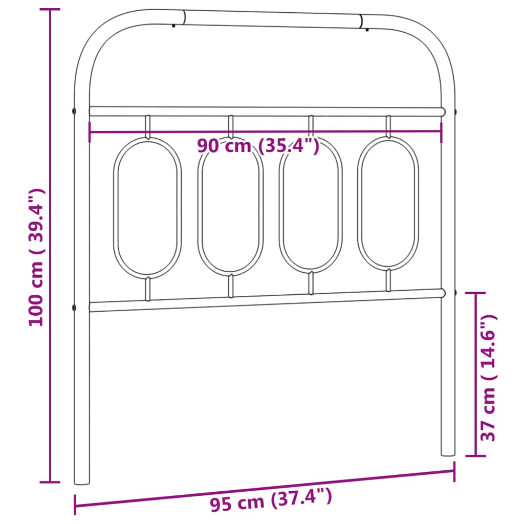 vidaXL Cabecero de metal blanco 90 cm