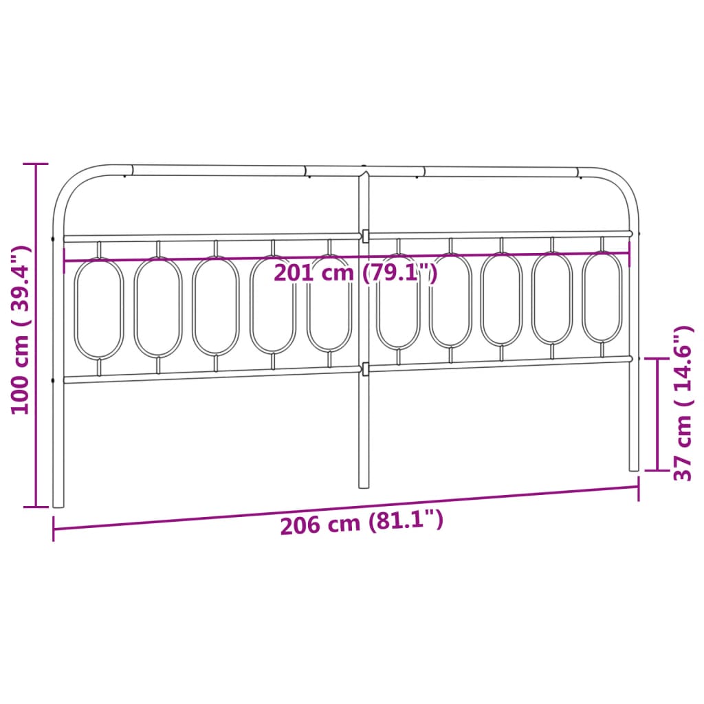 vidaXL Cabecero de metal blanco 200 cm