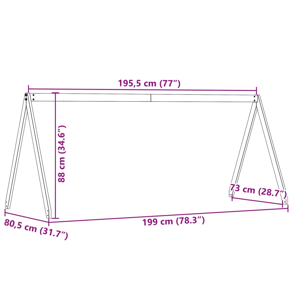 vidaXL Techo de cama infantil madera maciza pino 199x80,5x88 cm