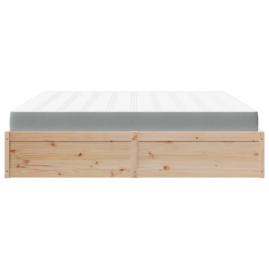 vidaXL Cama con colchón madera maciza de pino 200x200 cm