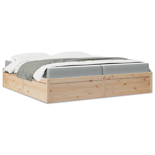 vidaXL Cama con colchón madera maciza de pino 200x200 cm