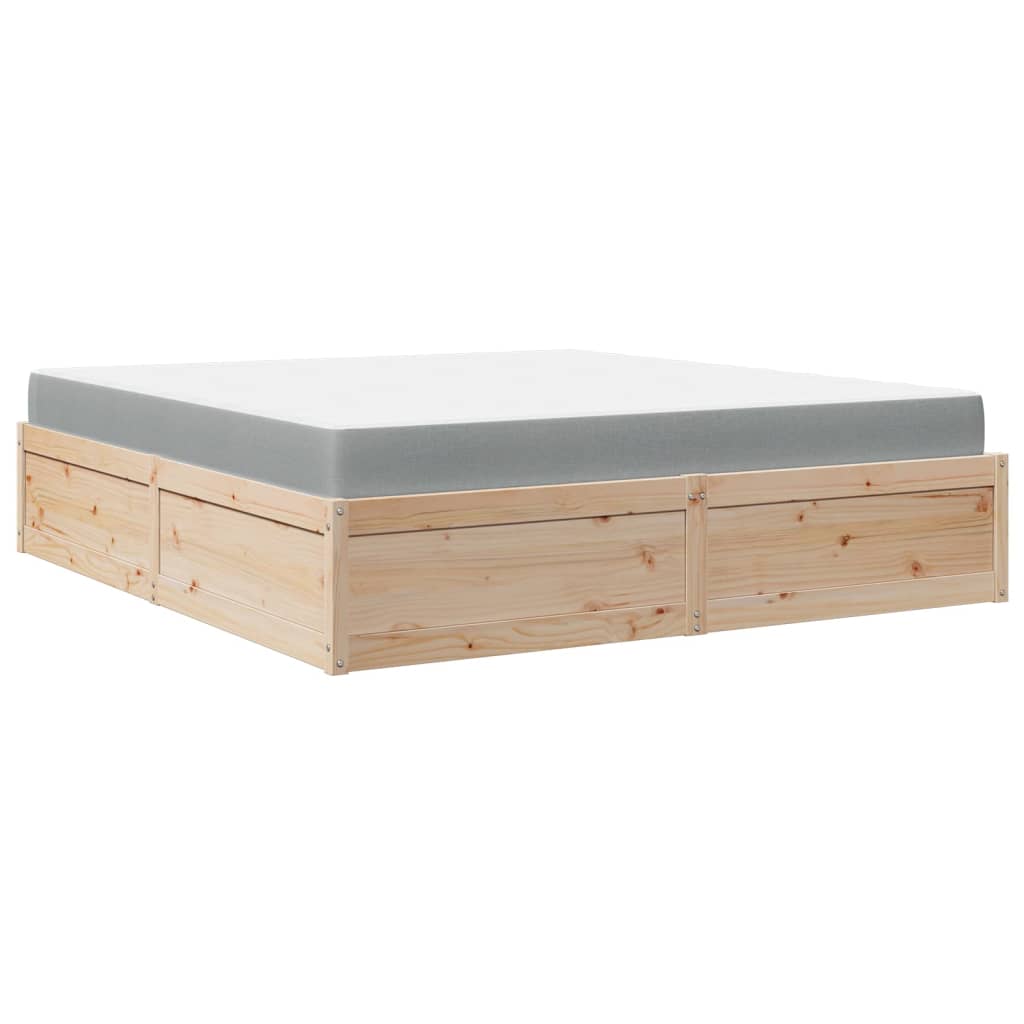 vidaXL Cama con colchón madera maciza de pino 180x200 cm