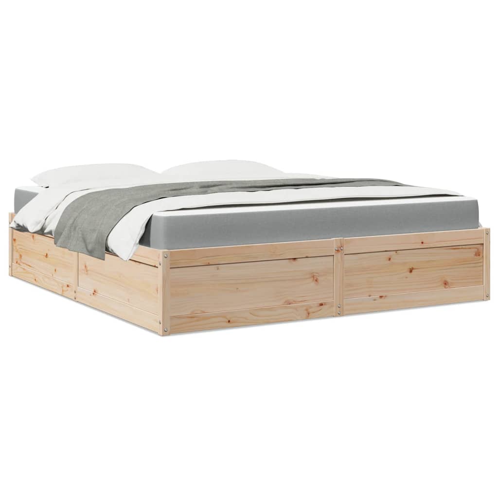 vidaXL Cama con colchón madera maciza de pino 180x200 cm