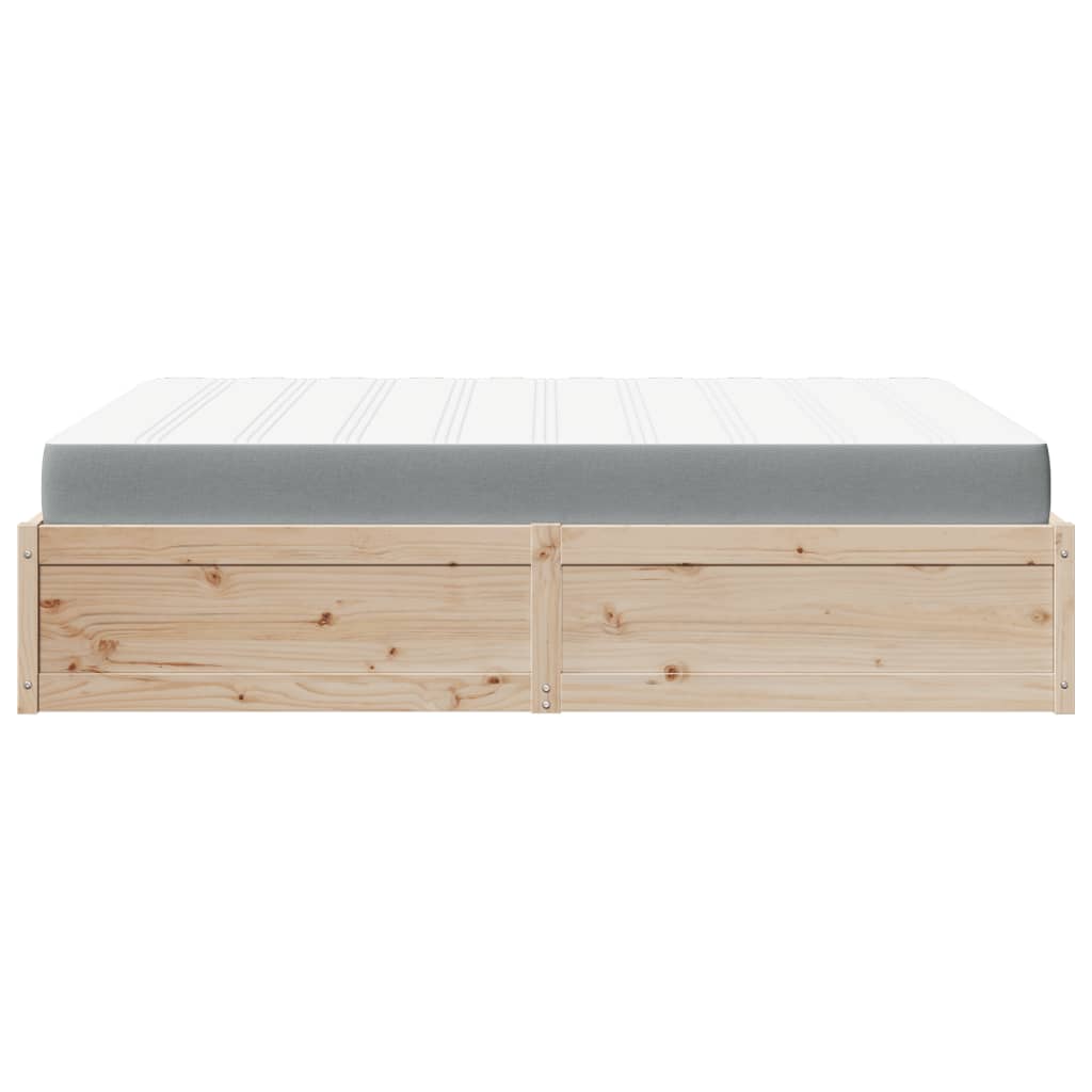 vidaXL Cama con colchón madera maciza de pino 140x200 cm