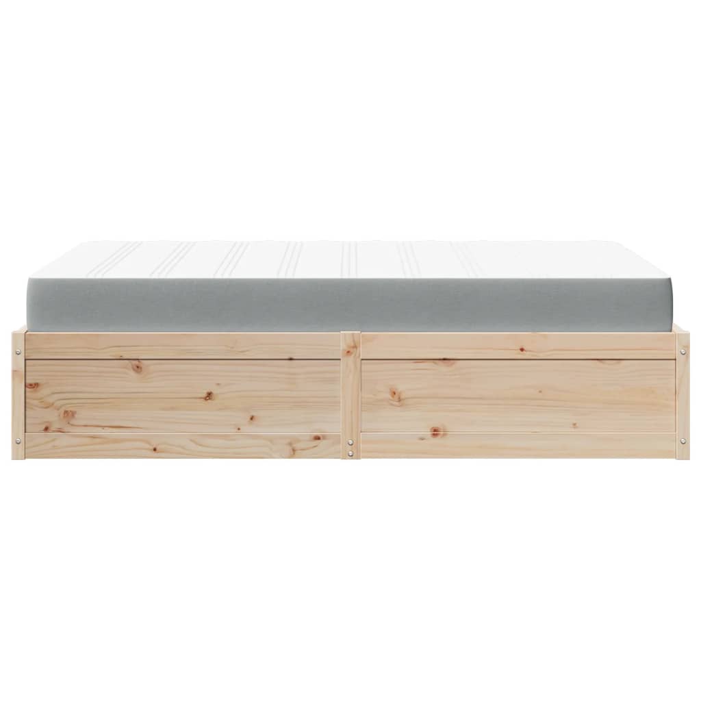 vidaXL Cama con colchón madera maciza de pino 140x190 cm