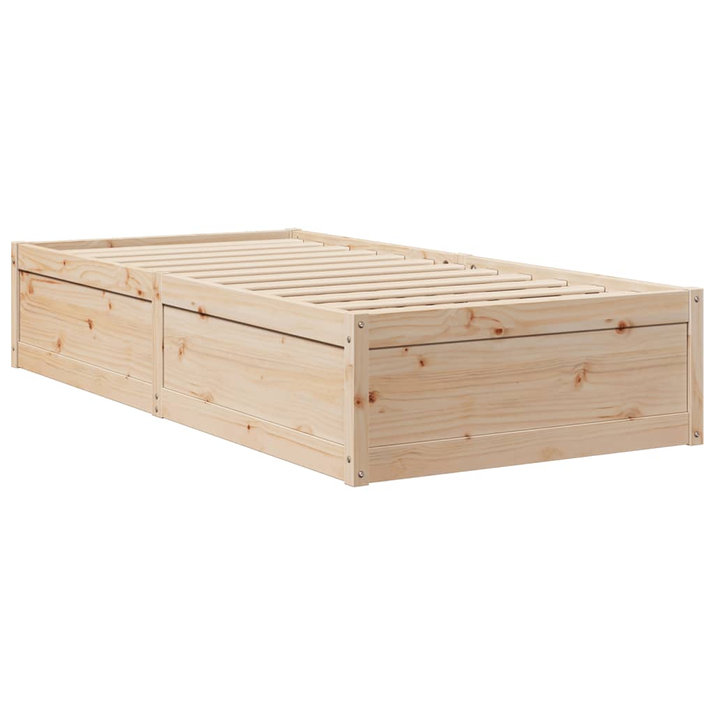 vidaXL Cama con colchón madera maciza de pino 90x190 cm