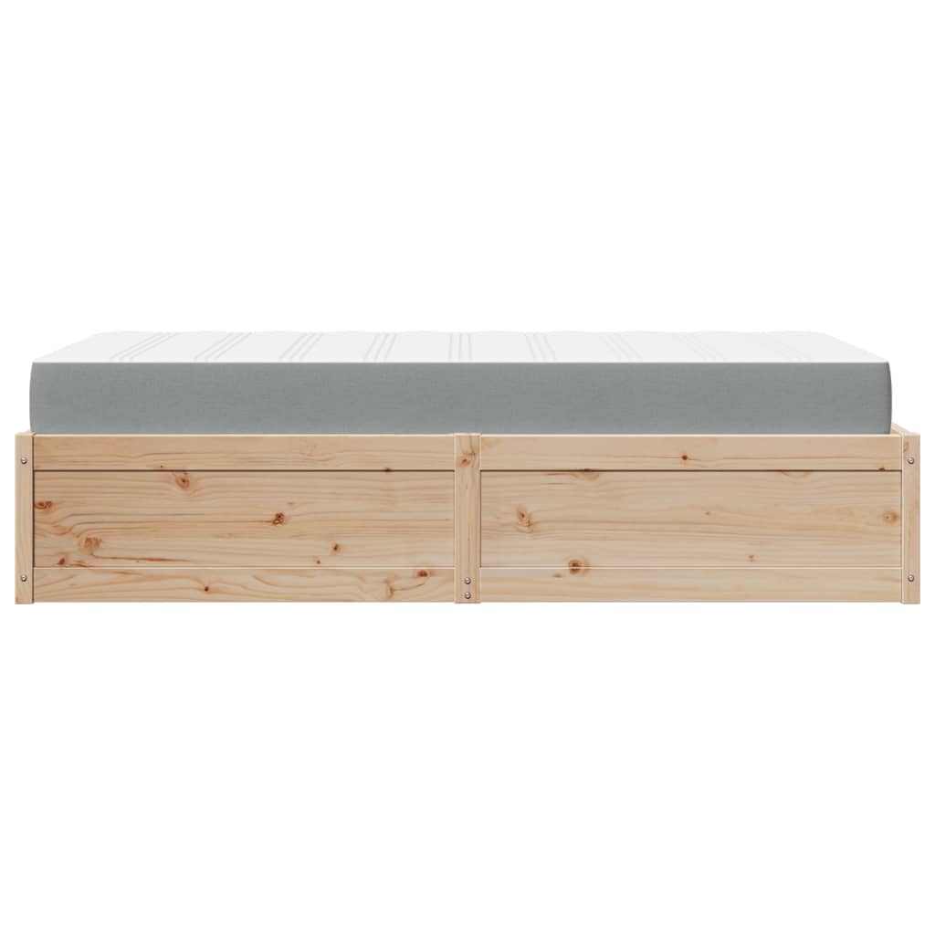 vidaXL Cama con colchón madera maciza de pino 90x190 cm