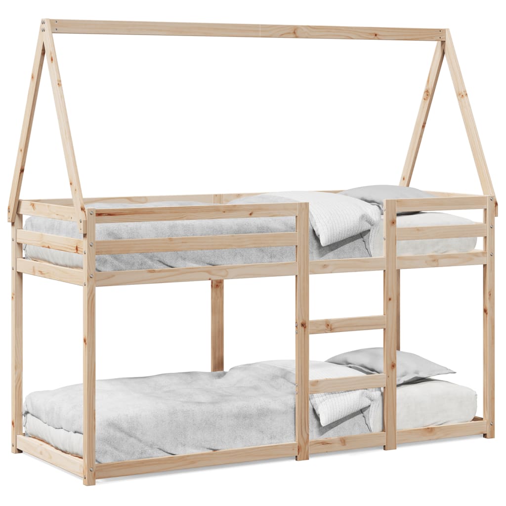 vidaXL Cama litera sin colchón madera maciza de pino 90x200 cm