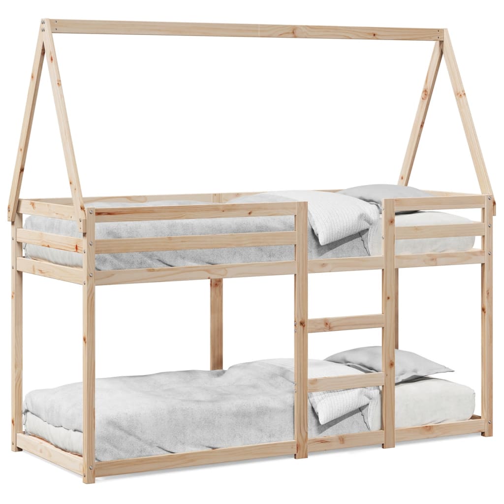 vidaXL Cama litera sin colchón madera maciza de pino 90x190 cm