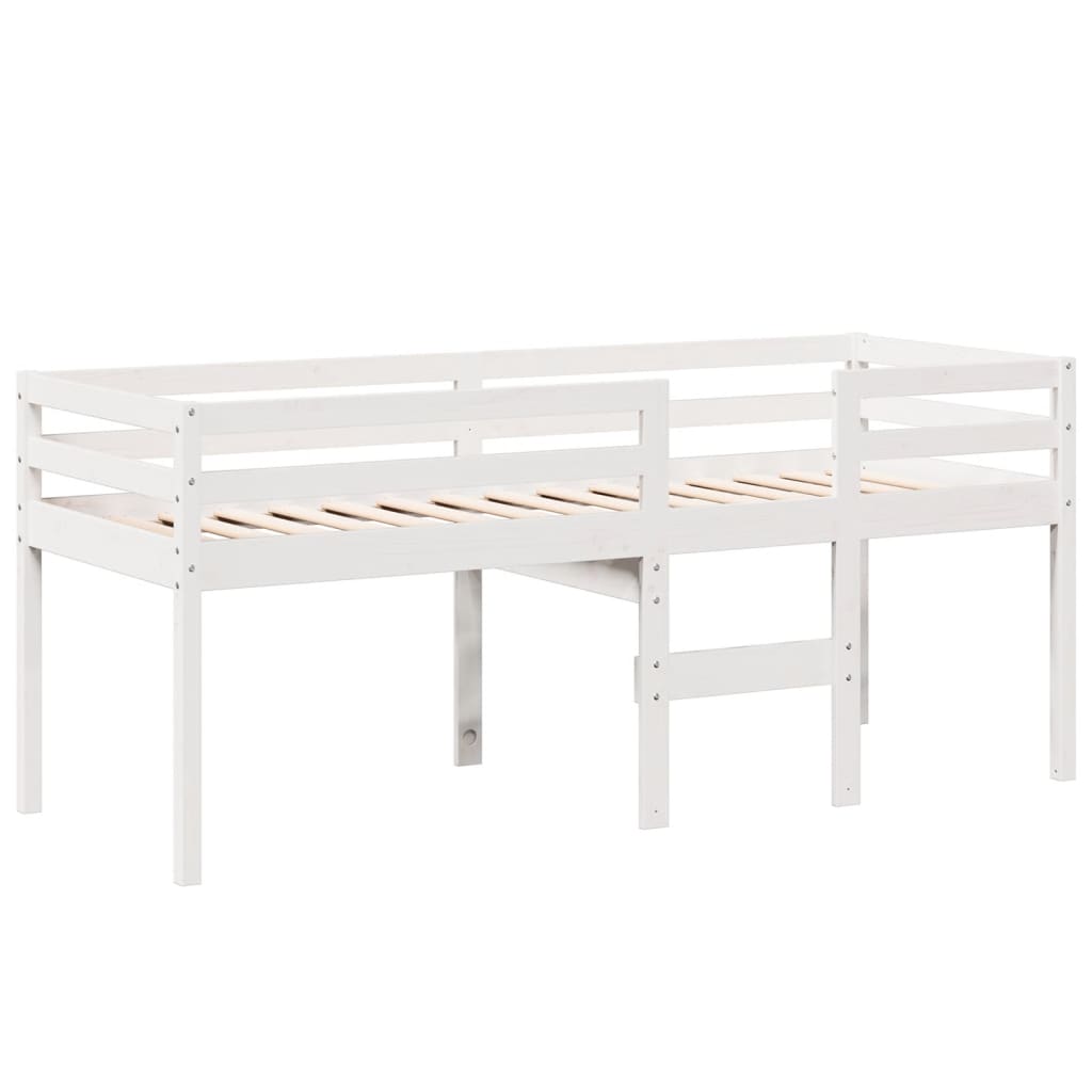 vidaXL Cama alta con techo blanca madera maciza pino blanca 90x200 cm