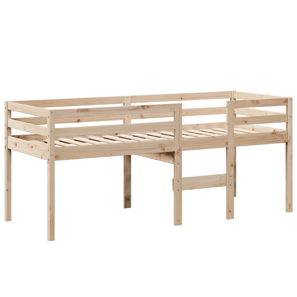 vidaXL Cama alta con techo madera maciza de pino 90x190 cm