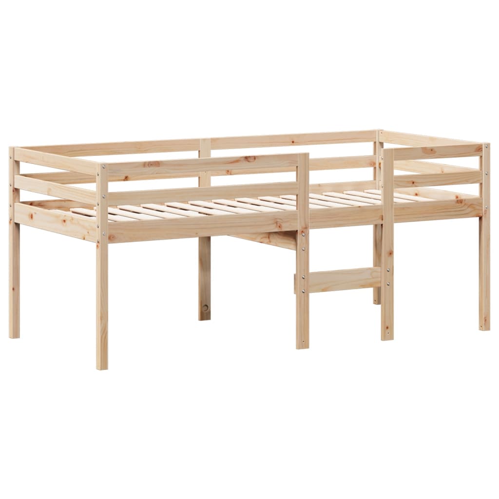 vidaXL Cama alta con techo madera maciza de pino 80x200 cm