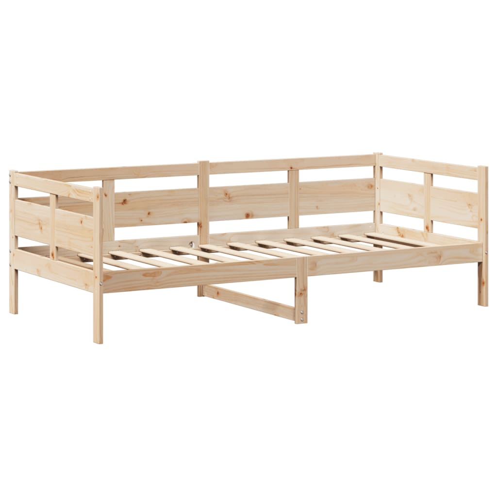 vidaXL Sofá cama con techo de madera maciza de pino 80x200 cm