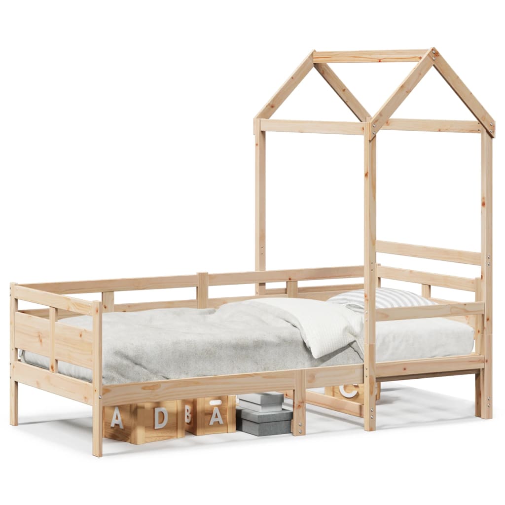 vidaXL Sofá cama con techo madera maciza de pino 90x190 cm