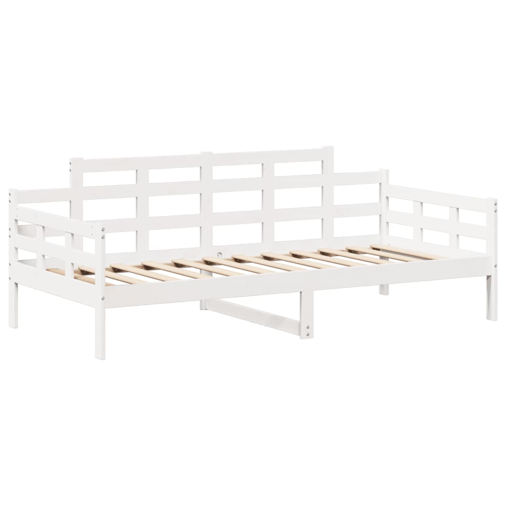 vidaXL Sofá cama madera maciza de pino blanco 80x200 cm