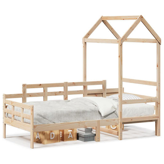 vidaXL Sofá cama con techo madera maciza de pino 90x190 cm