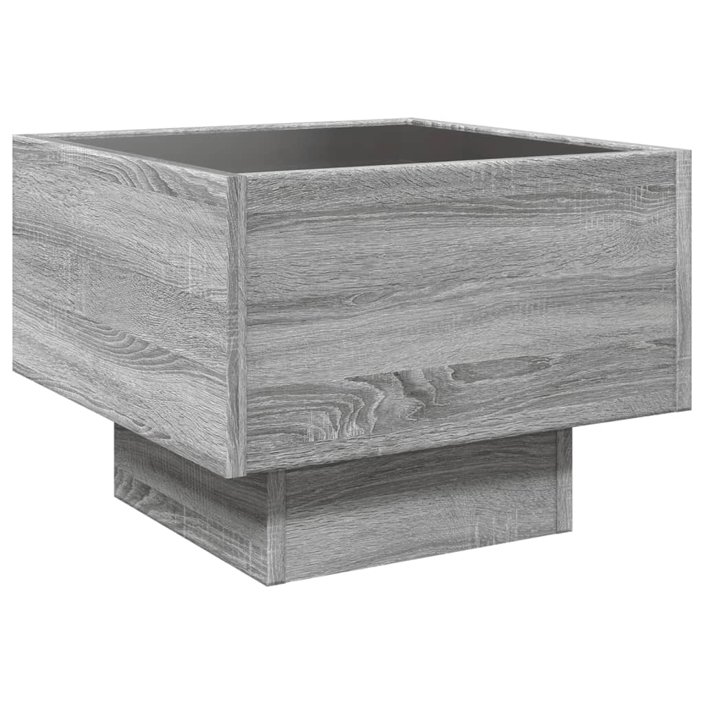 vidaXL Mesa de centro con Infinity LED gris Sonoma 40x40x30 cm