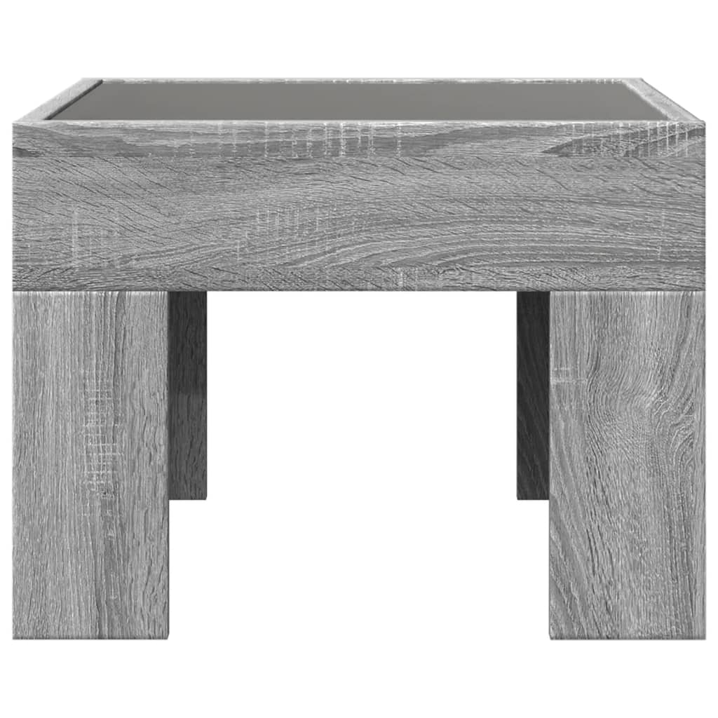 vidaXL Mesa de centro con Infinity LED gris Sonoma 40x40x30 cm