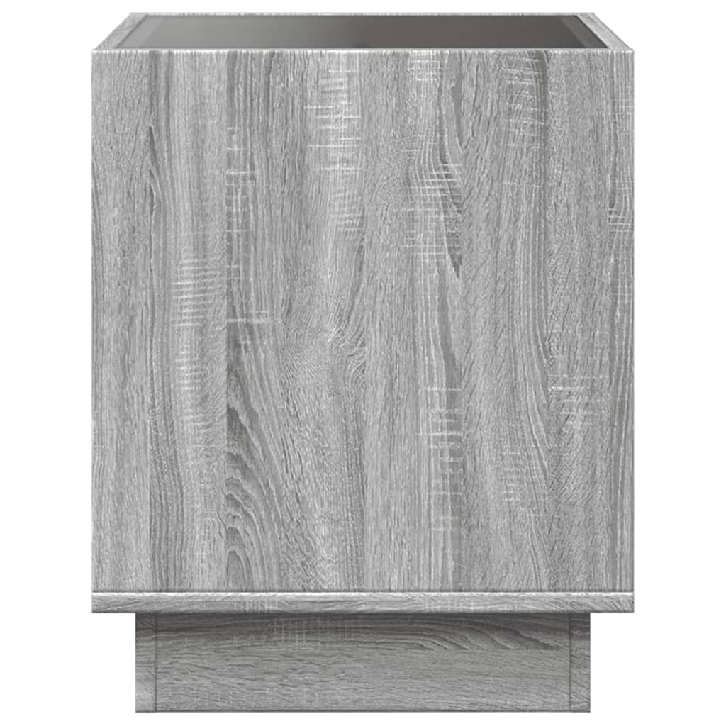 vidaXL Mesa de centro con Infinity LED gris Sonoma 40x40x50 cm