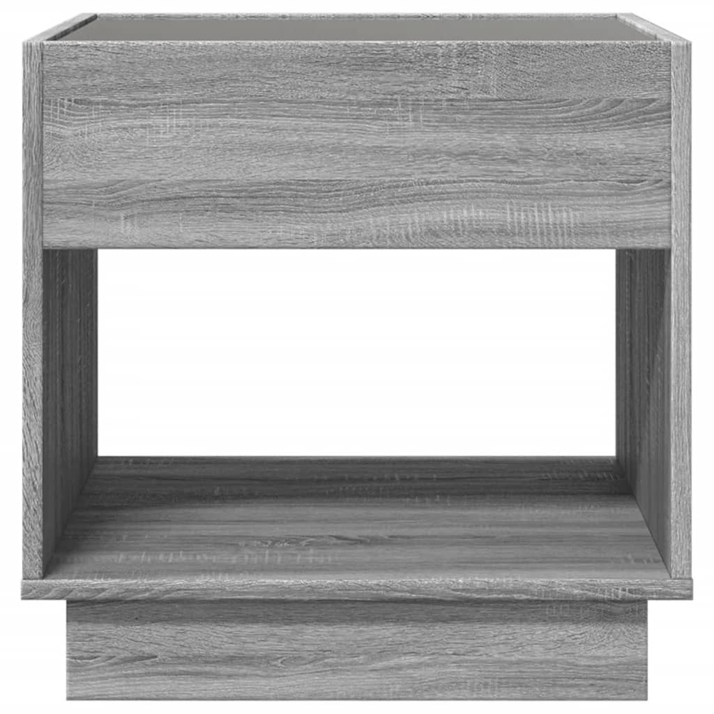 vidaXL Mesa de centro con Infinity LED gris Sonoma 50x50x50 cm