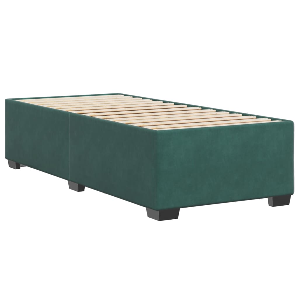 vidaXL Estructura de cama sin colchón terciopelo verde oscuro 90x190cm