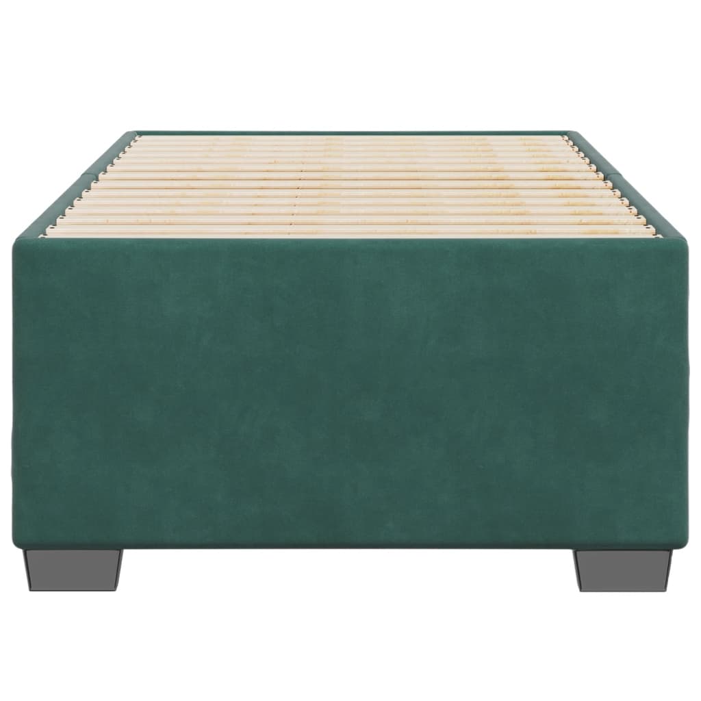 vidaXL Estructura de cama sin colchón terciopelo verde oscuro 90x190cm