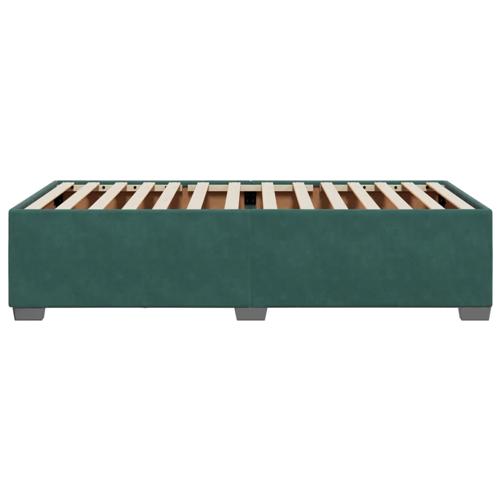 vidaXL Estructura de cama sin colchón terciopelo verde oscuro 90x190cm