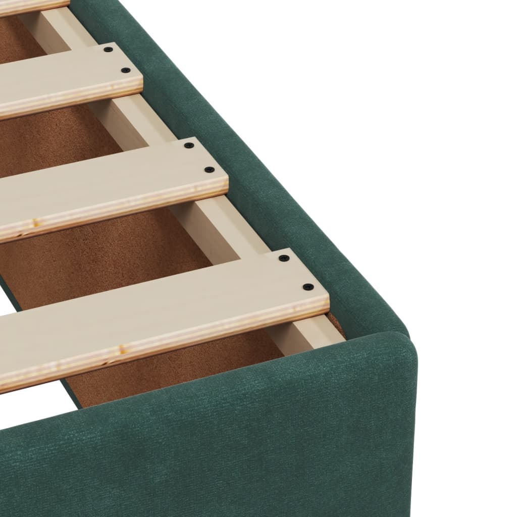 vidaXL Estructura de cama sin colchón terciopelo verde oscuro 90x190cm