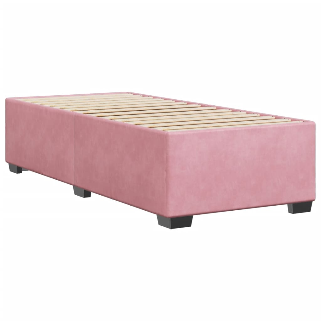 vidaXL Estructura de cama sin colchón terciopelo rosa 90x190 cm