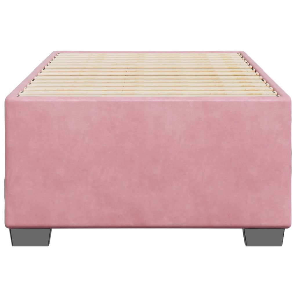 vidaXL Estructura de cama sin colchón terciopelo rosa 90x190 cm