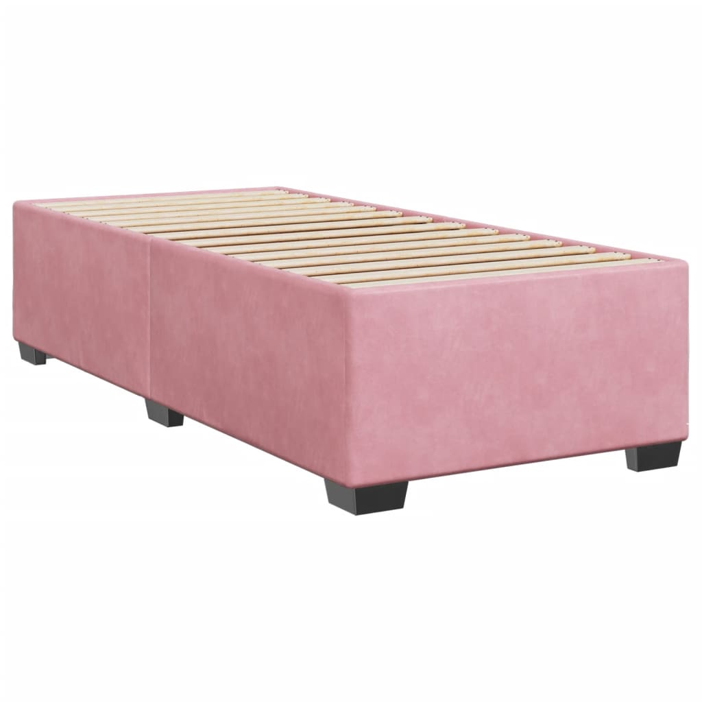 vidaXL Estructura de cama sin colchón terciopelo rosa 90x190 cm