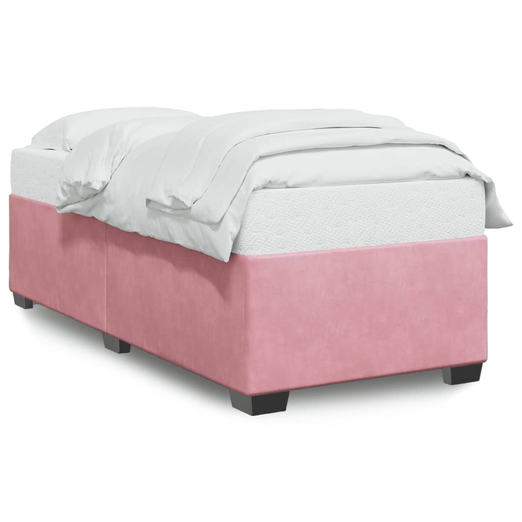 vidaXL Estructura de cama sin colchón terciopelo rosa 90x190 cm