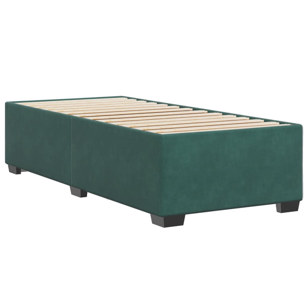 vidaXL Estructura de cama sin colchón terciopelo verde oscuro 90x200cm