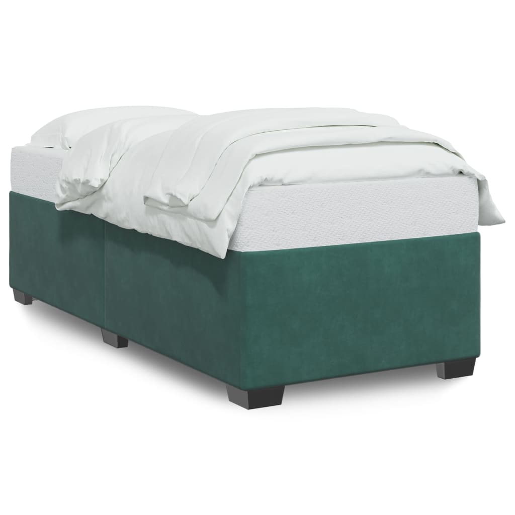 vidaXL Estructura de cama sin colchón terciopelo verde oscuro 90x200cm