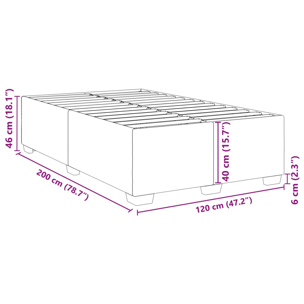 vidaXL Estructura de cama sin colchón terciopelo negro 120x200 cm