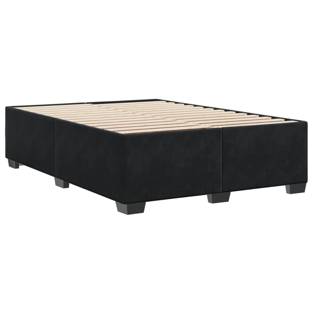 vidaXL Estructura de cama sin colchón terciopelo negro 140x190 cm