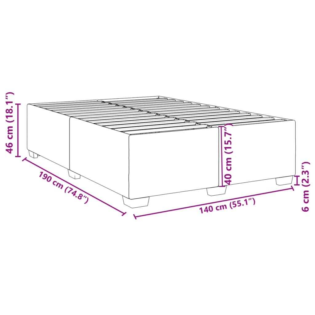 vidaXL Estructura de cama sin colchón terciopelo negro 140x190 cm