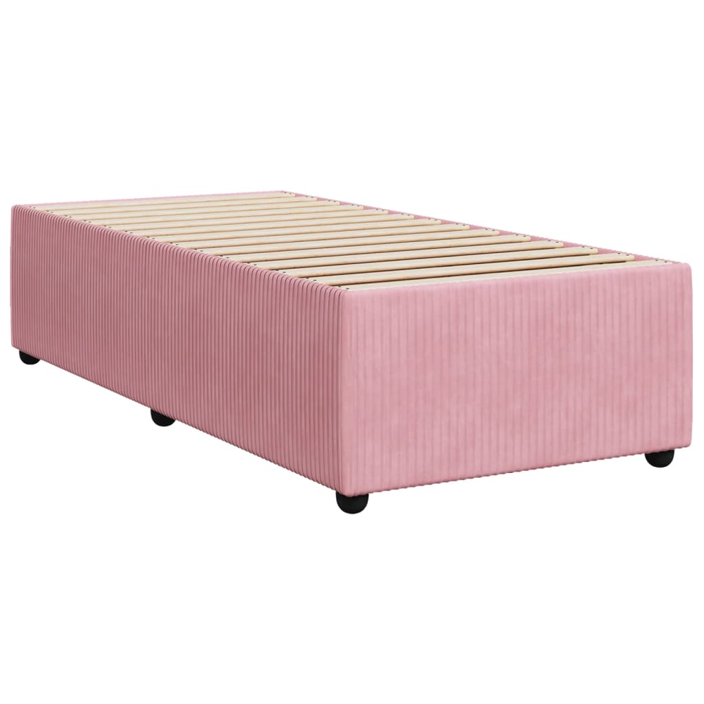 vidaXL Estructura de cama sin colchón terciopelo rosa 80x200 cm