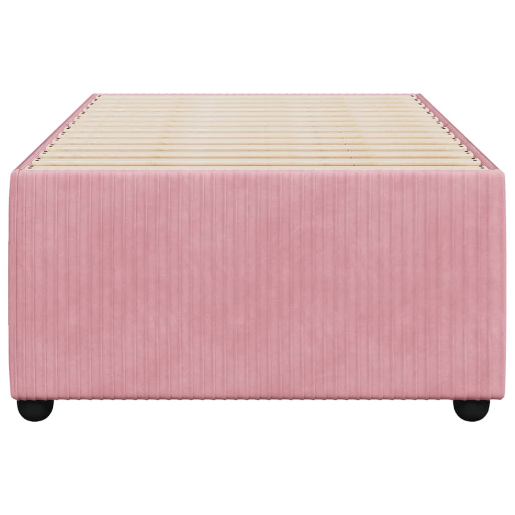 vidaXL Estructura de cama sin colchón terciopelo rosa 80x200 cm