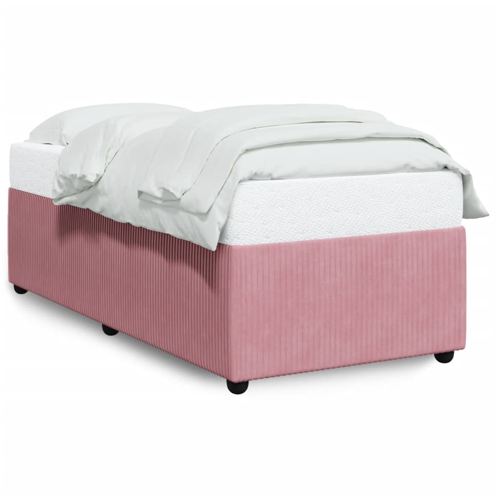 vidaXL Estructura de cama sin colchón terciopelo rosa 80x200 cm