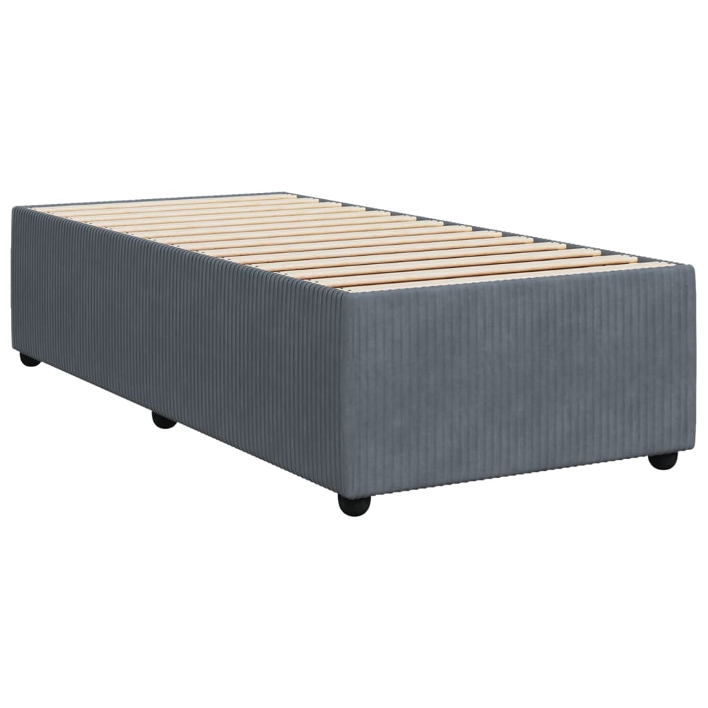 vidaXL Estructura de cama sin colchón terciopelo gris oscuro 90x190 cm