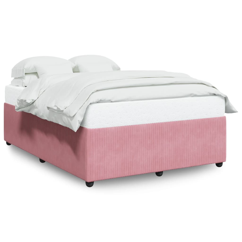 vidaXL Estructura de cama sin colchón terciopelo rosa 140x200 cm