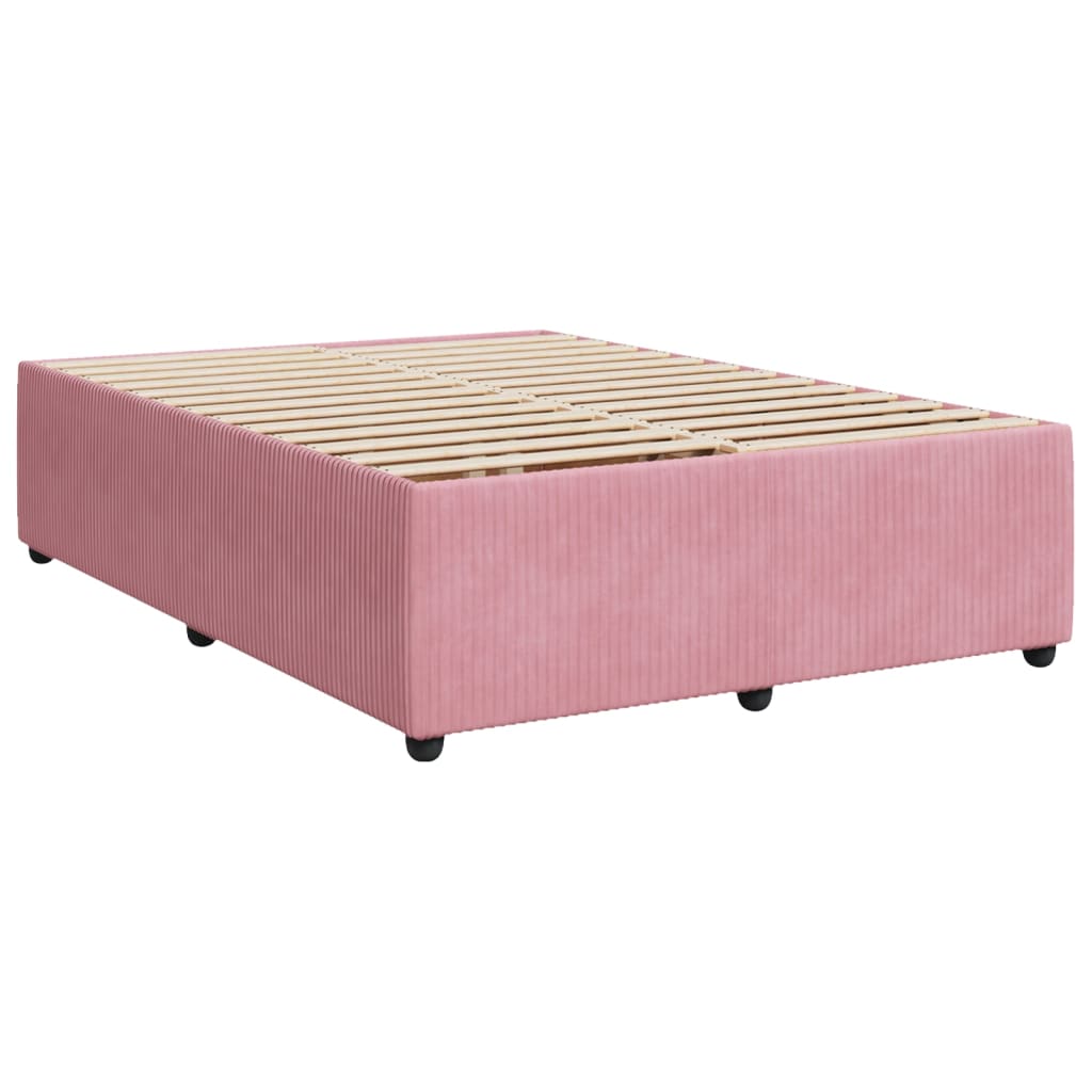 vidaXL Estructura de cama sin colchón terciopelo rosa 140x200 cm